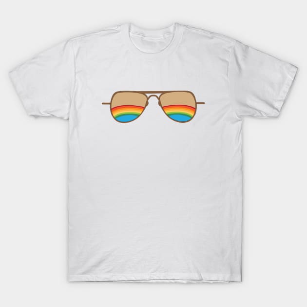 Rainbow Aviator Sunglasses T-Shirt by Julia Newman Studio